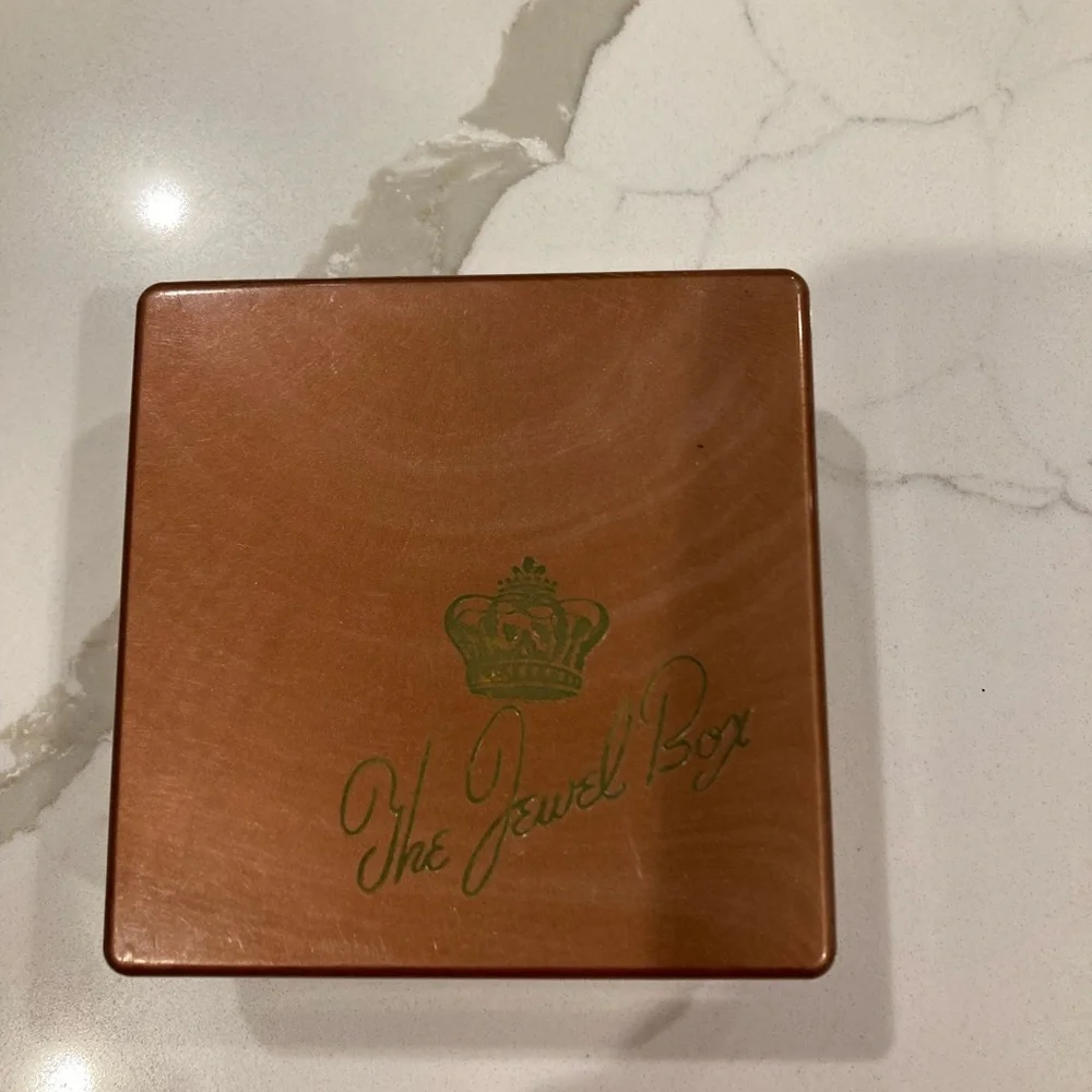 Mid Century Box Set Steeds THE JEWEL BOX 8 Lustron Bakelite Coaster faux Copper